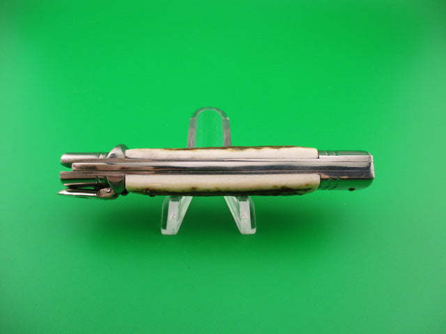 AKC ITALY 20cm Italian Slimline Lever Stag automatic knife