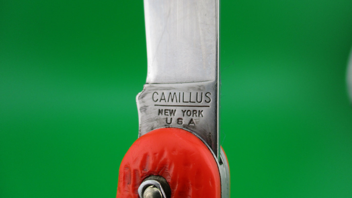 CAMILLUS vintage MC1 Orange paratrooper automatic knife with hook blade