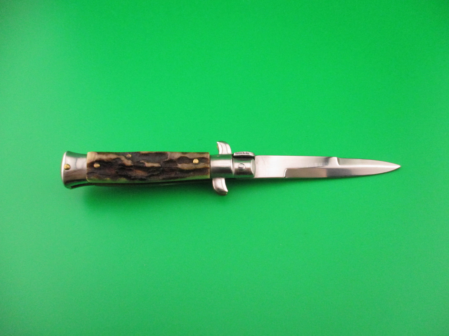 ROSTFREI 14cm Italian Stag stiletto Oreste Dibon vintage automatic knife