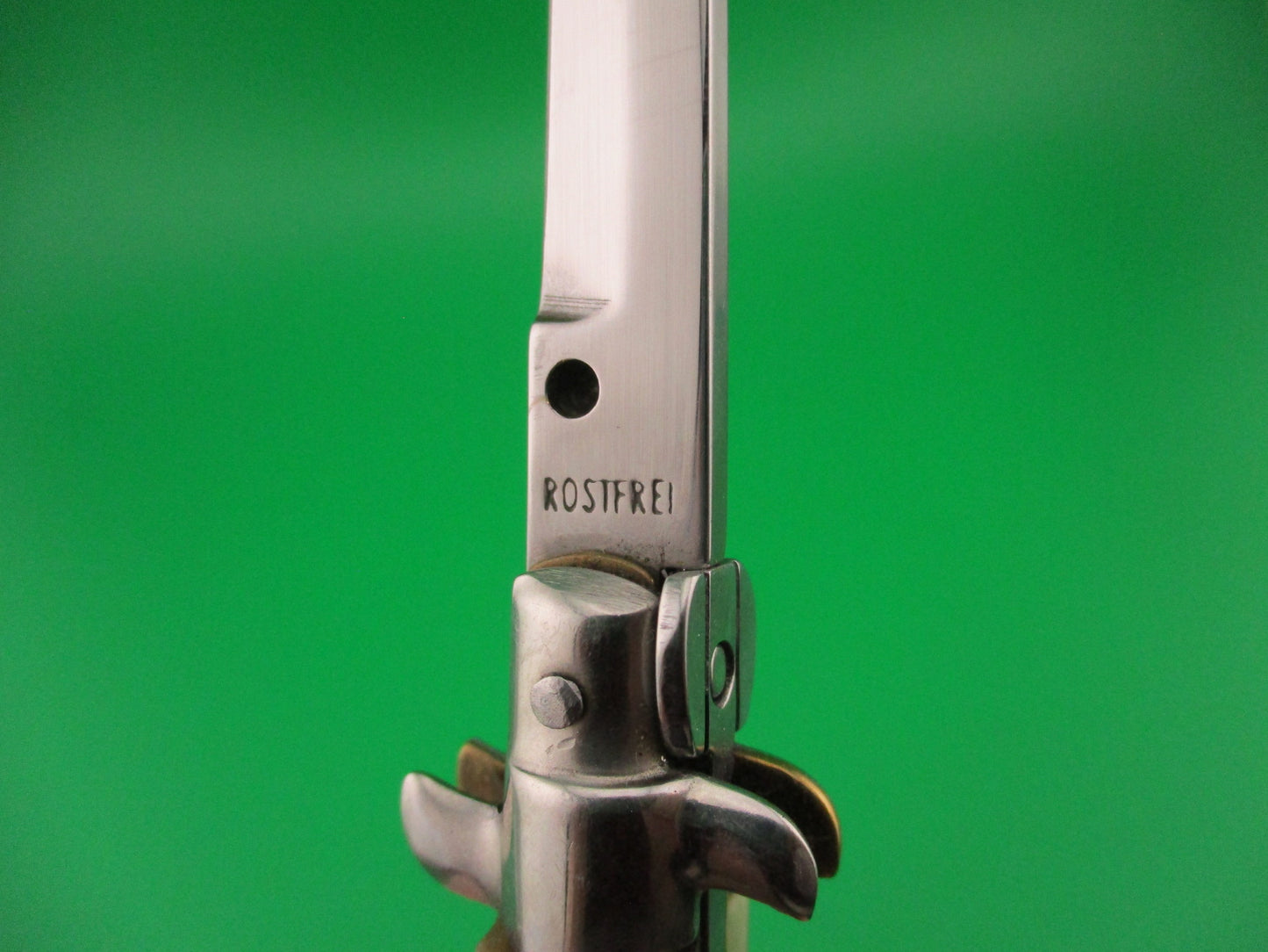 ROSTFREI 14cm Italian Stag stiletto Oreste Dibon vintage automatic knife