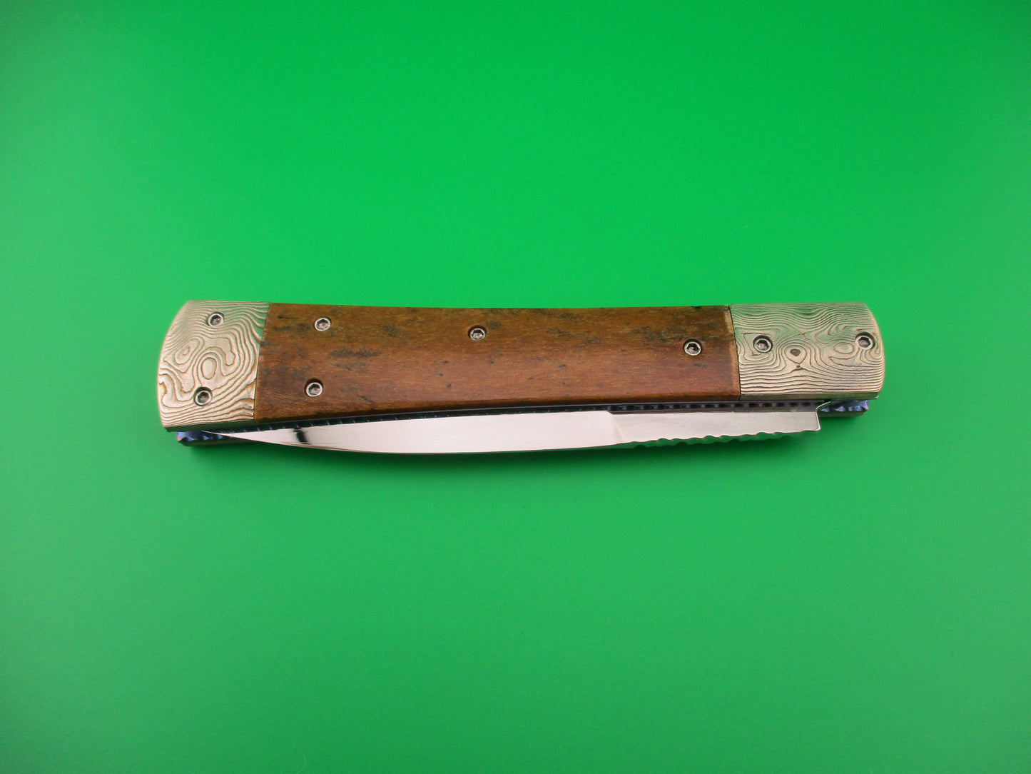 RAINY VALLOTTON 10" CUSTOM Mammoth & Titanium Bayonet blade automatic knife