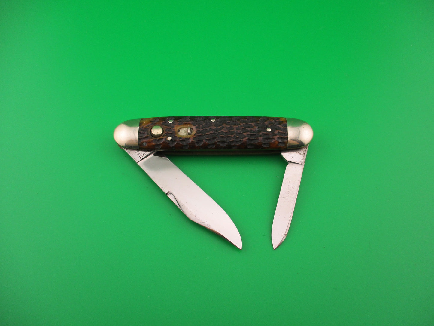 Schrade Cut Co Early Large double full bolsters Bone 7503 3/4B automatic knife