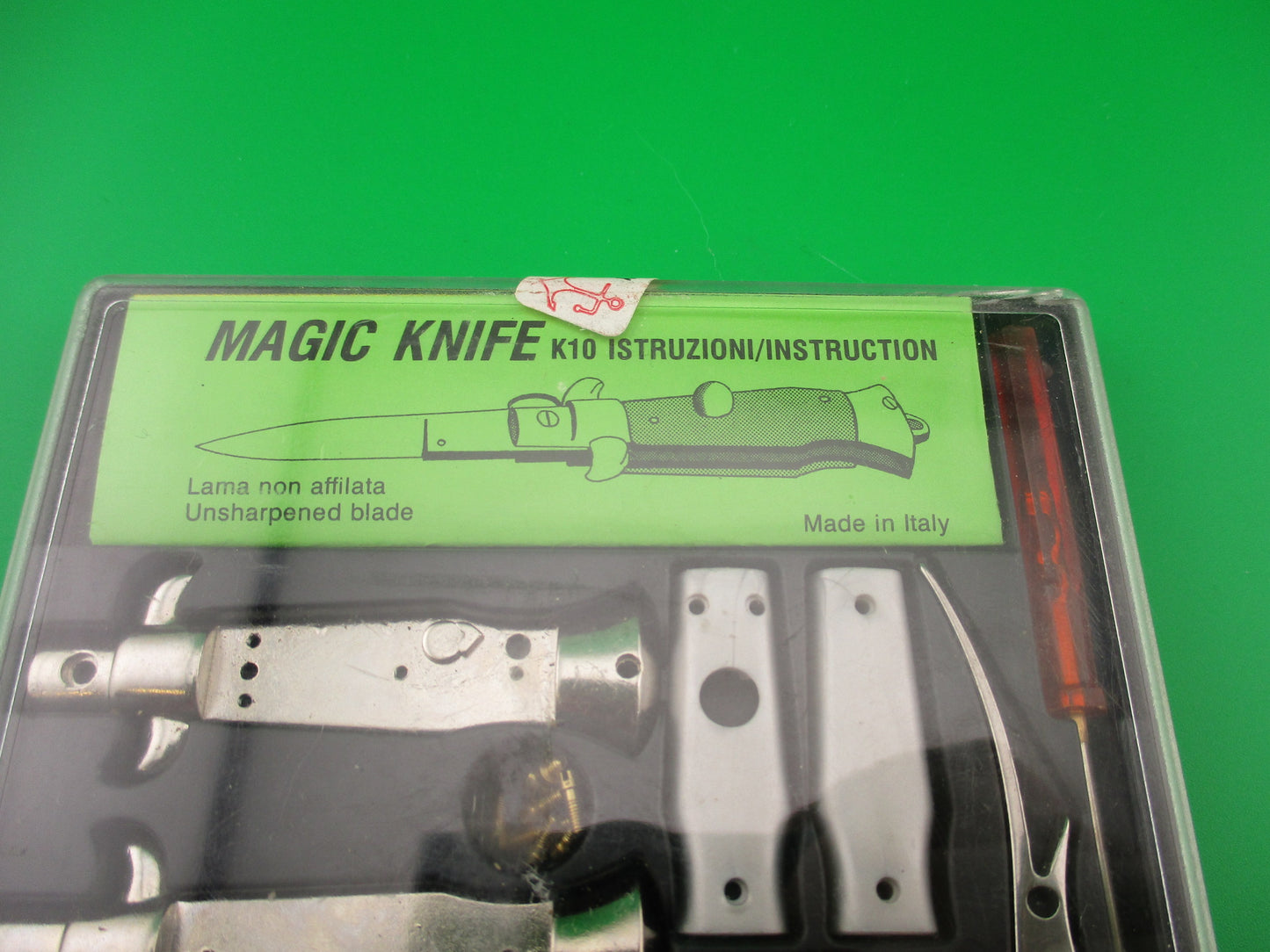 Magic Knife kit Italian Keychain size switchblade gray pearl scales