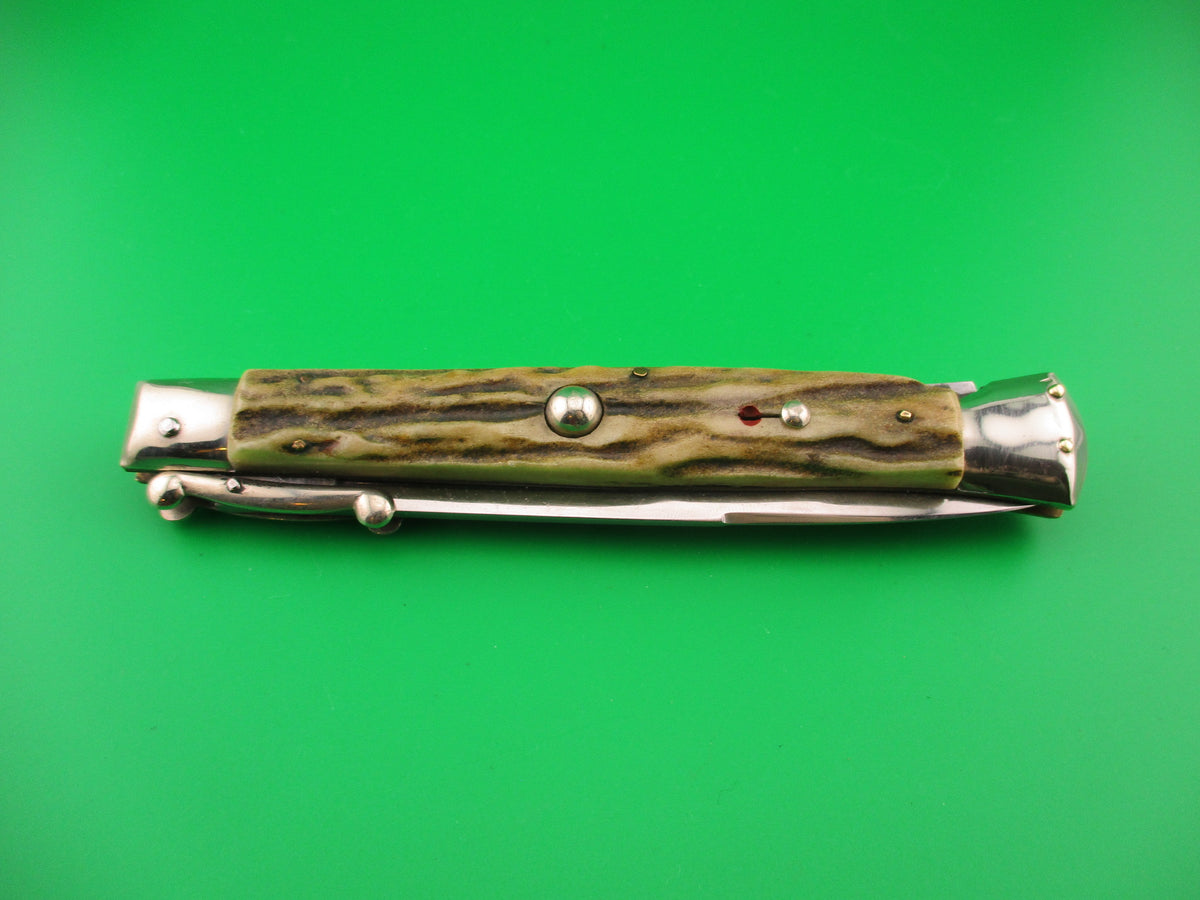 MADE IN ITALY INOXID 28cm Italian Stag Swing Guard 1960s vintage automatic knife