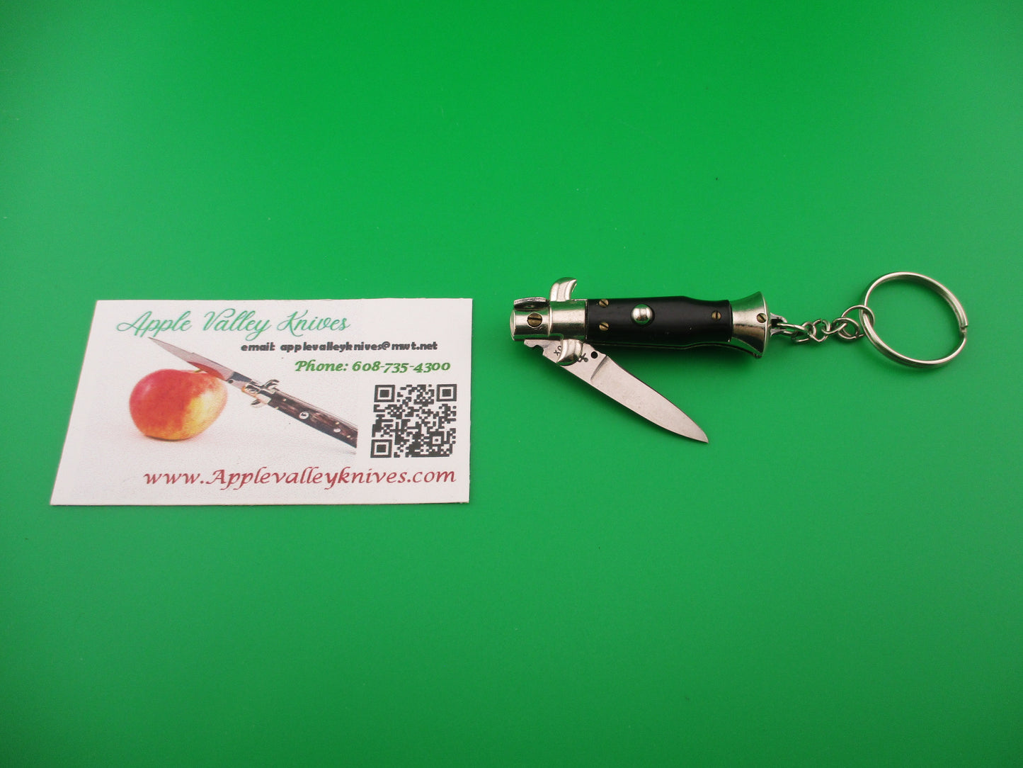 Anchor INOX 10cm Italian Keychain Picklock Stiletto Black mini automatic knife