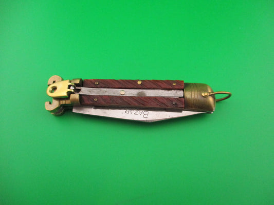 Bazar 20cm Japanese Lever Shell Puller Bone & Brass vintage automatic knife NOS