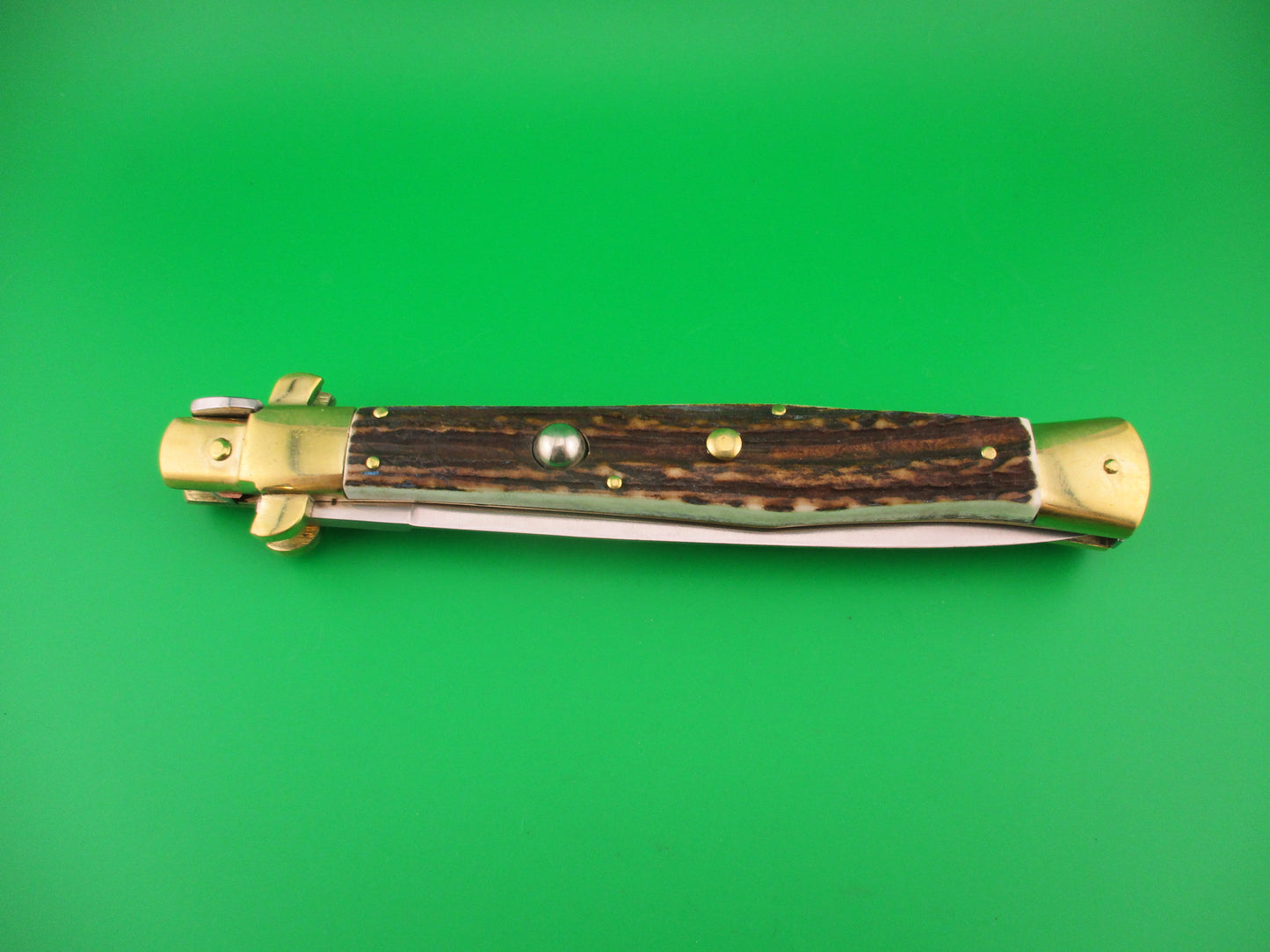Renzo Pascotto Maniago Italy 35cm Italian Wasp body Picklock Stag automatic knife