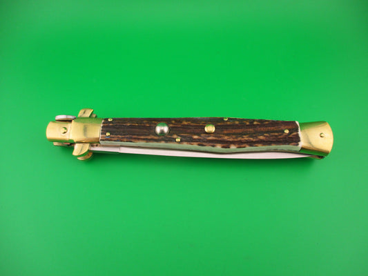 Renzo Pascotto Maniago Italy 35cm Italian Wasp body Picklock Stag automatic knife