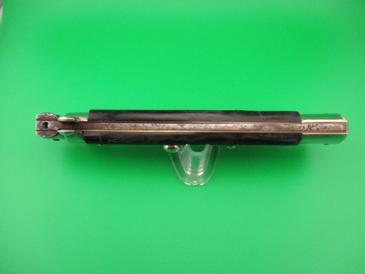 ROSTFREI 38cm Italian Stiletto Black Cream & Brown vintage 1980s automatic knife