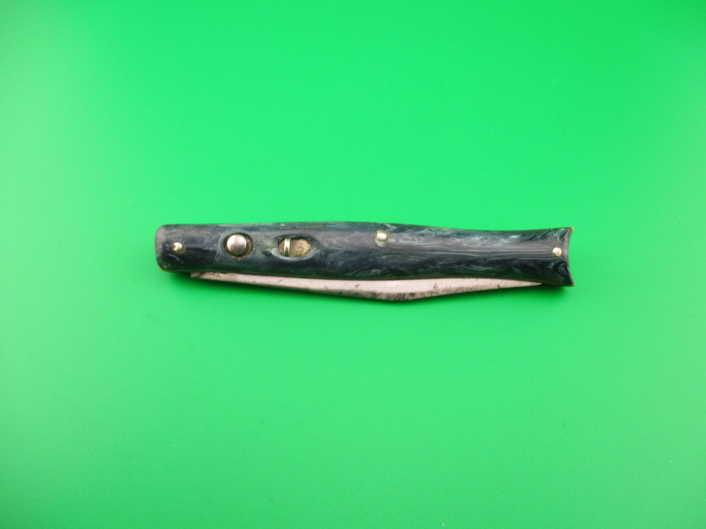 PRESTO Fishtail #6000 Blue swirl celluloid vintage switchblade knife