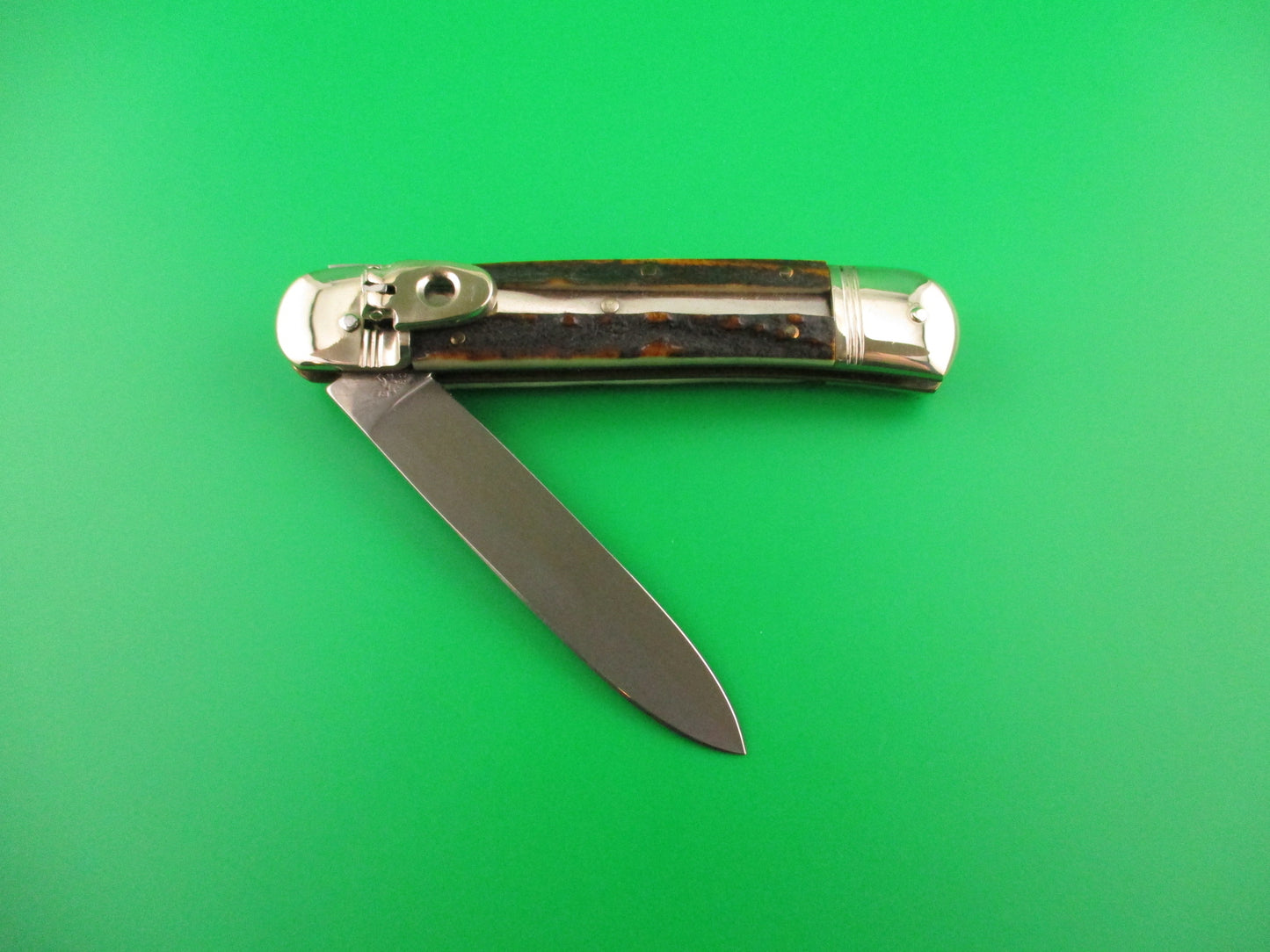 ROSTFREI Kissing Crane 11cm German Stag ROBERT KLAAS Lever automatic knife