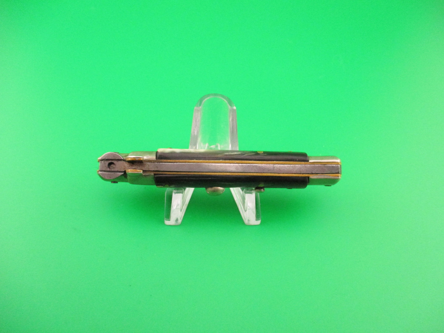Sterile 16cm Italian picklock 1950s vintage Horn Bayonet automatic knife