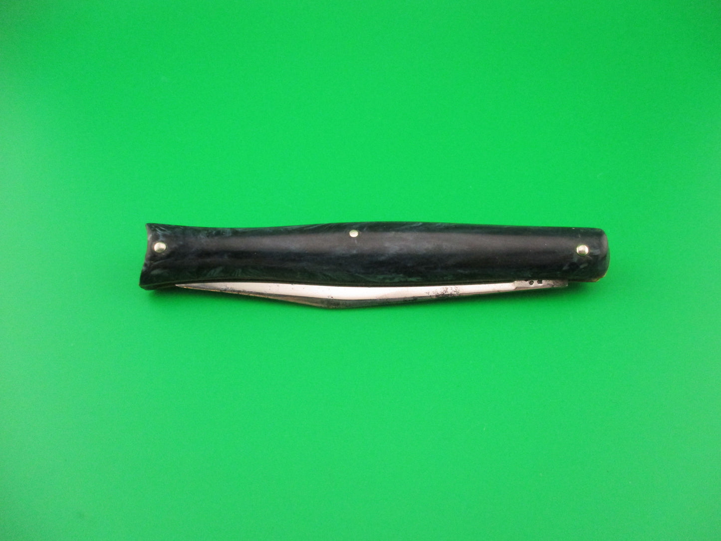 PRESTO Fishtail #6000 Blue swirl celluloid vintage switchblade knife