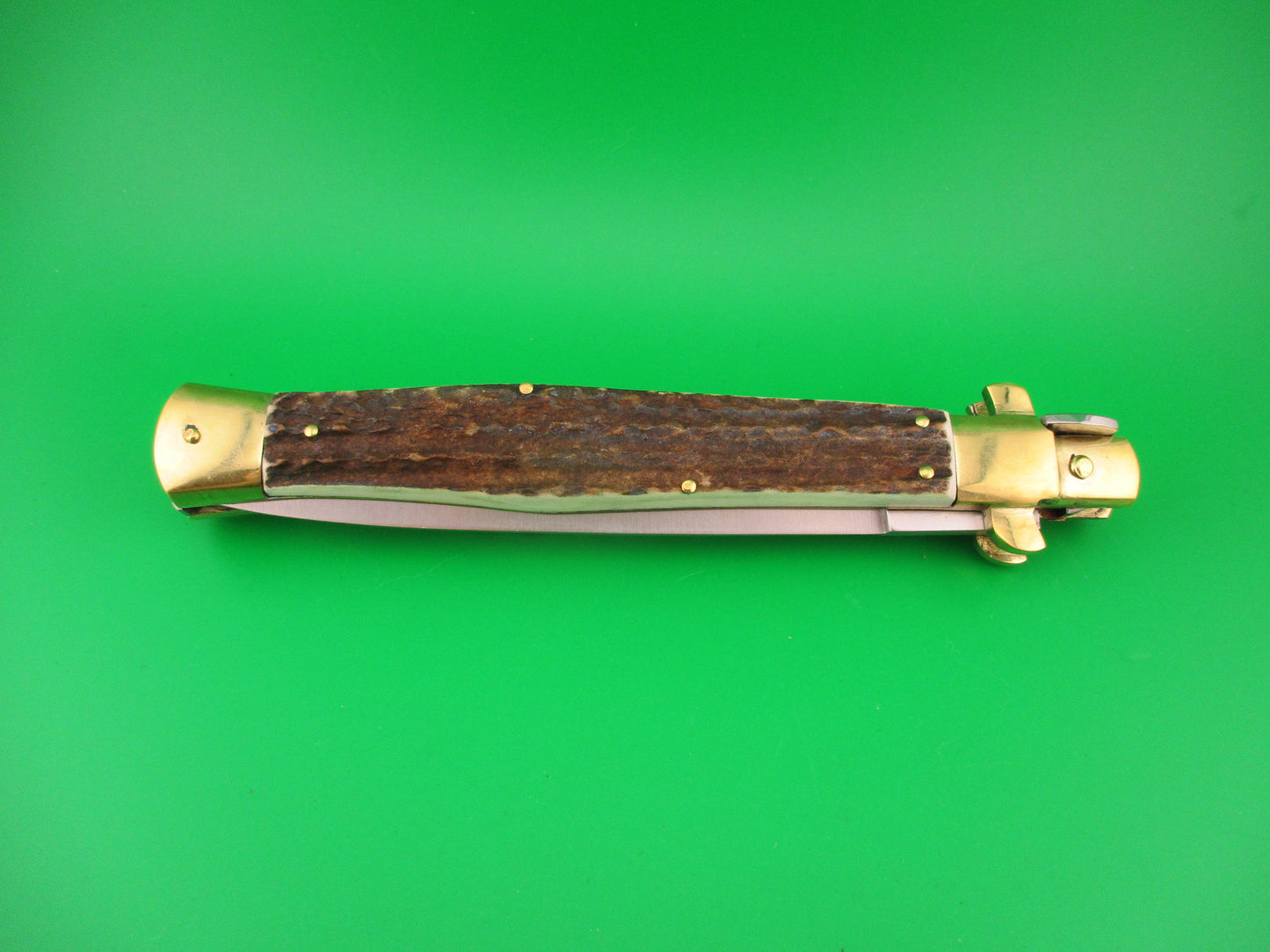 Renzo Pascotto Maniago Italy 35cm Italian Wasp body Picklock Stag automatic knife