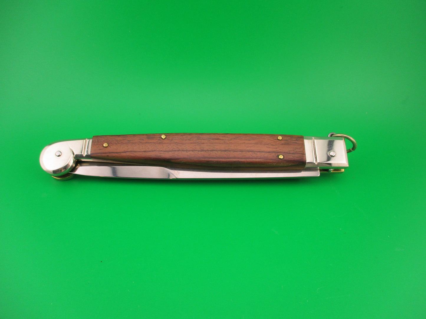 AGA CAMPOLIN 30cm Italian Sicilian Ring Pull Wood handled automatic knife
