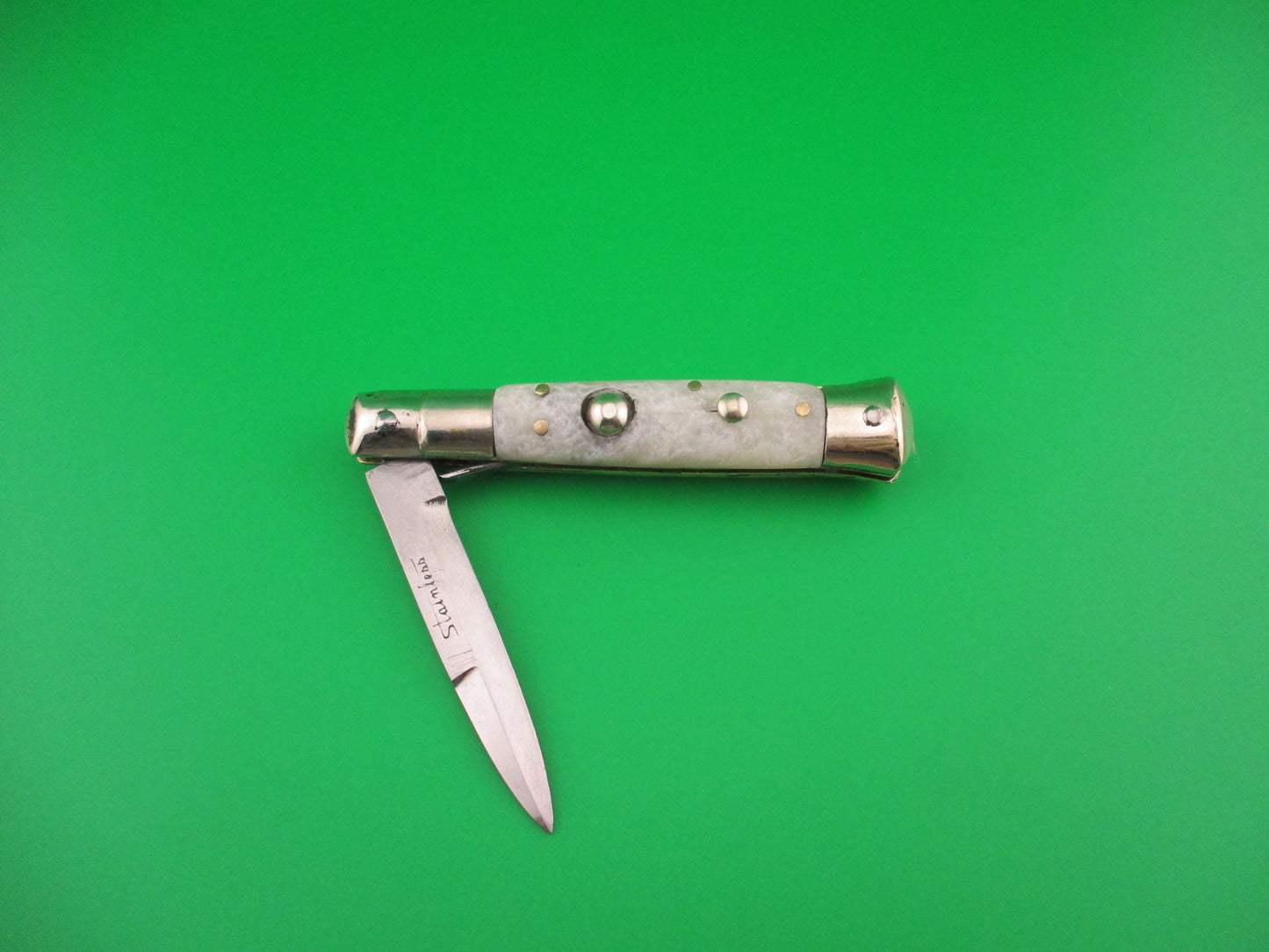 Stainless 15cm Japanese Rizzuto style Step bolster bayonet blade automatic knife