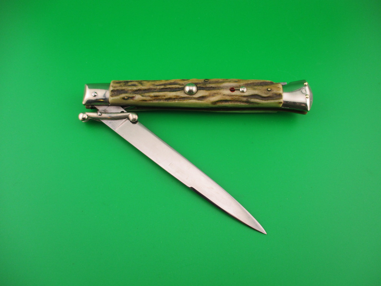 MADE IN ITALY INOXID 28cm Italian Stag Swing Guard 1960s vintage automatic knife