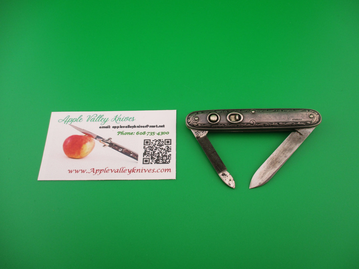 Schrade Cut Co Medium double Sterling Silver Deluxe automatic knife SS740DF