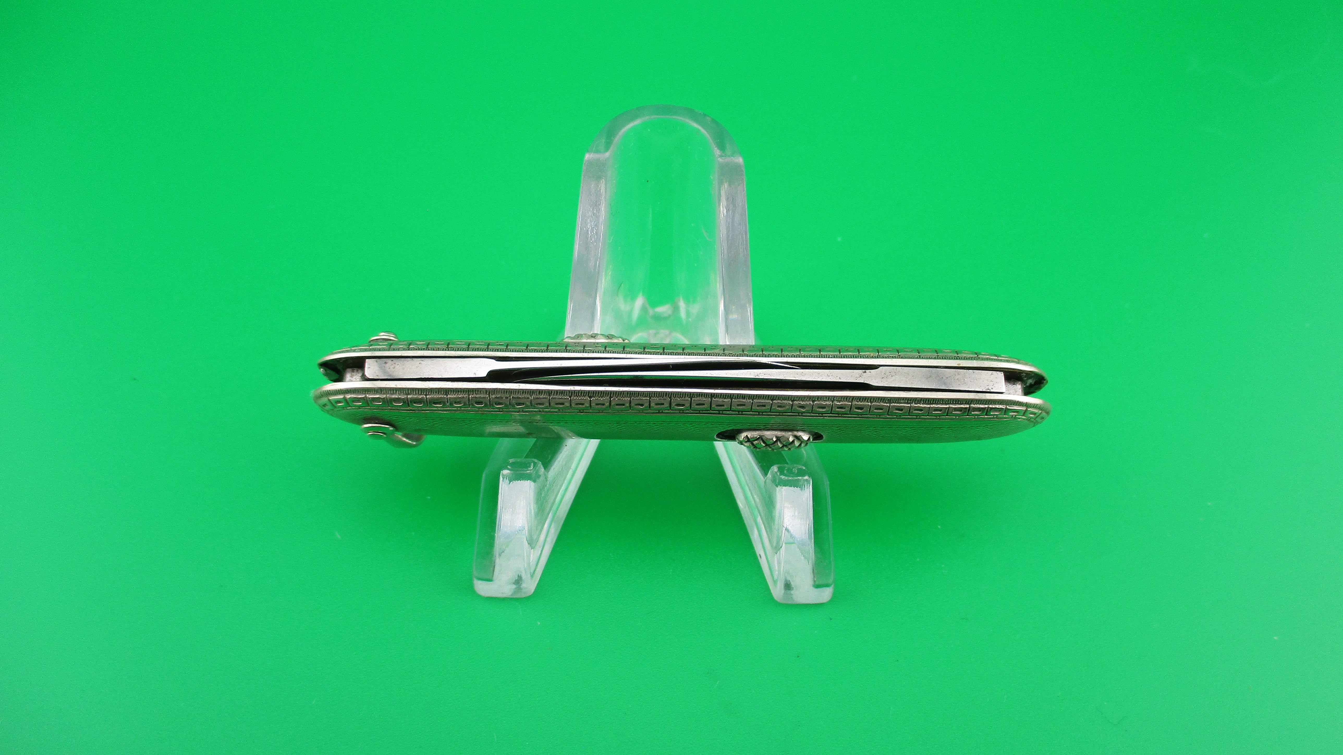 Flylock Small Double 14K White Gold automatic knife with shackle ...
