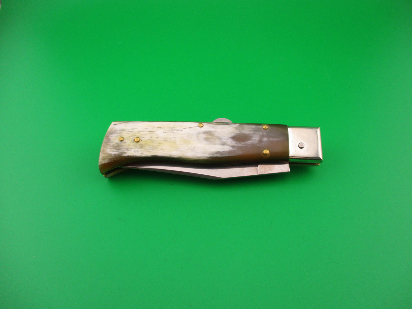 DM Dolphin 20cm Italian Humpback Red Dot Hunter Honey & Cream automatic knife