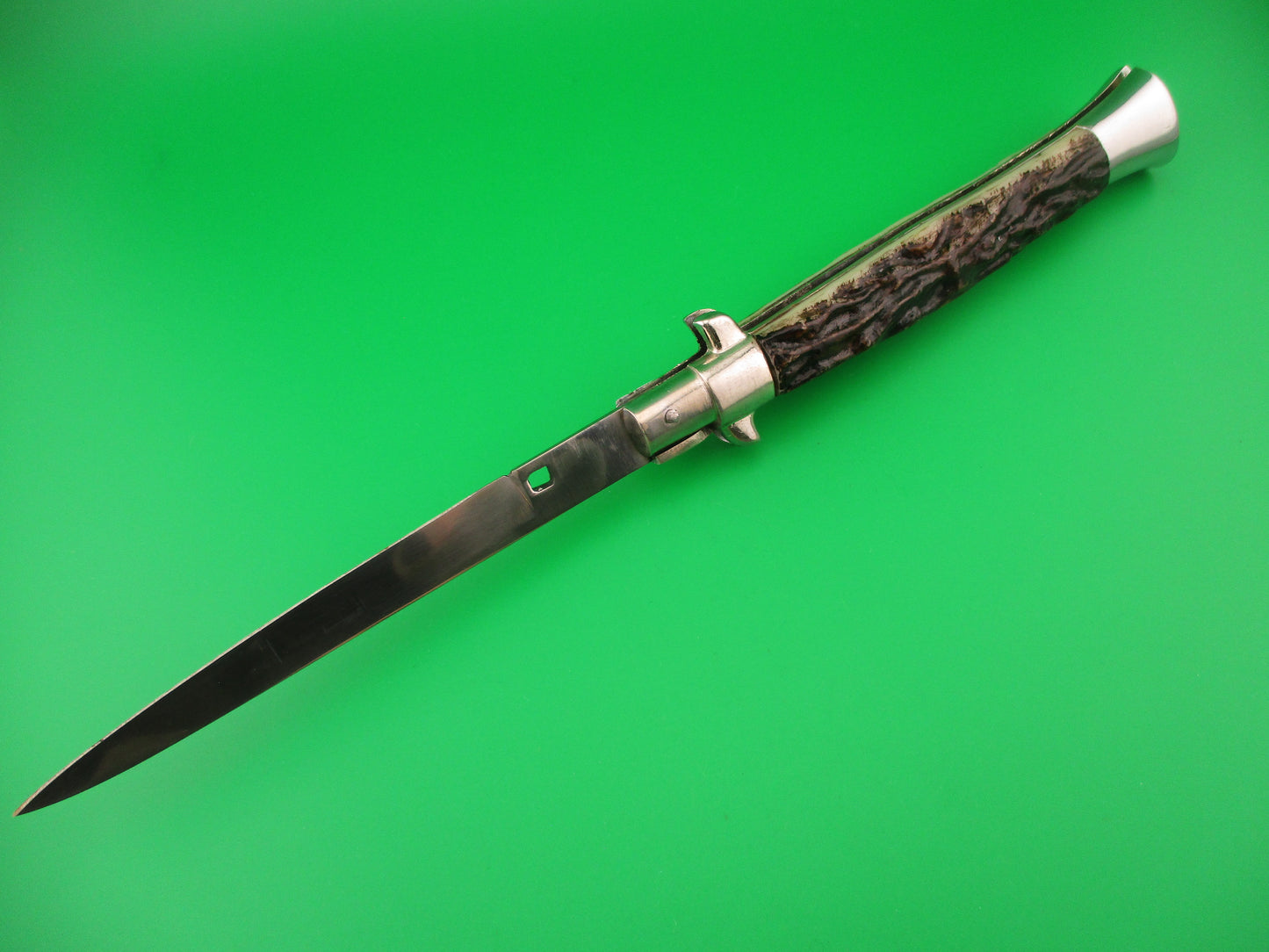 PAT 220374 INOX 28cm Spanish Faux Stag Stiletto Switchblade knife