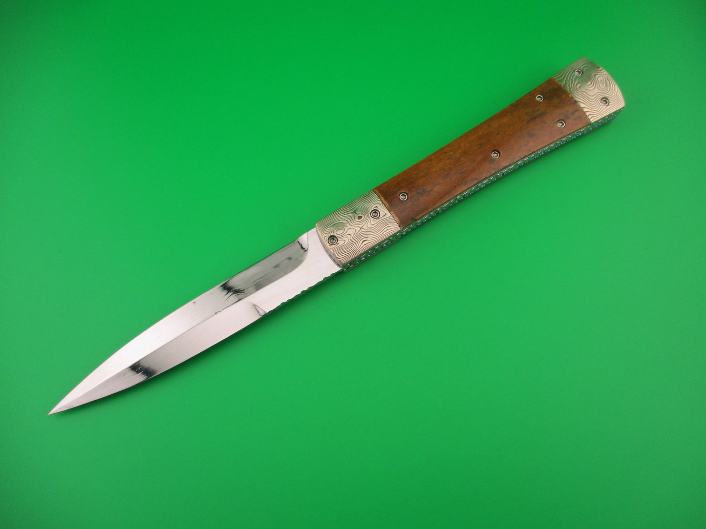 RAINY VALLOTTON 10" CUSTOM Mammoth & Titanium Bayonet blade automatic knife