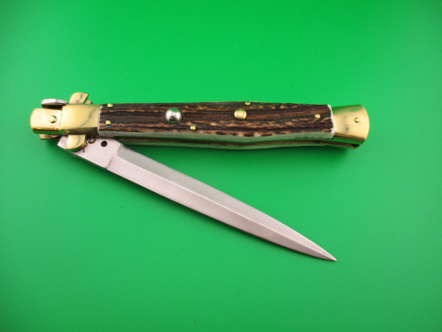Renzo Pascotto Maniago Italy 35cm Italian Wasp body Picklock Stag automatic knife