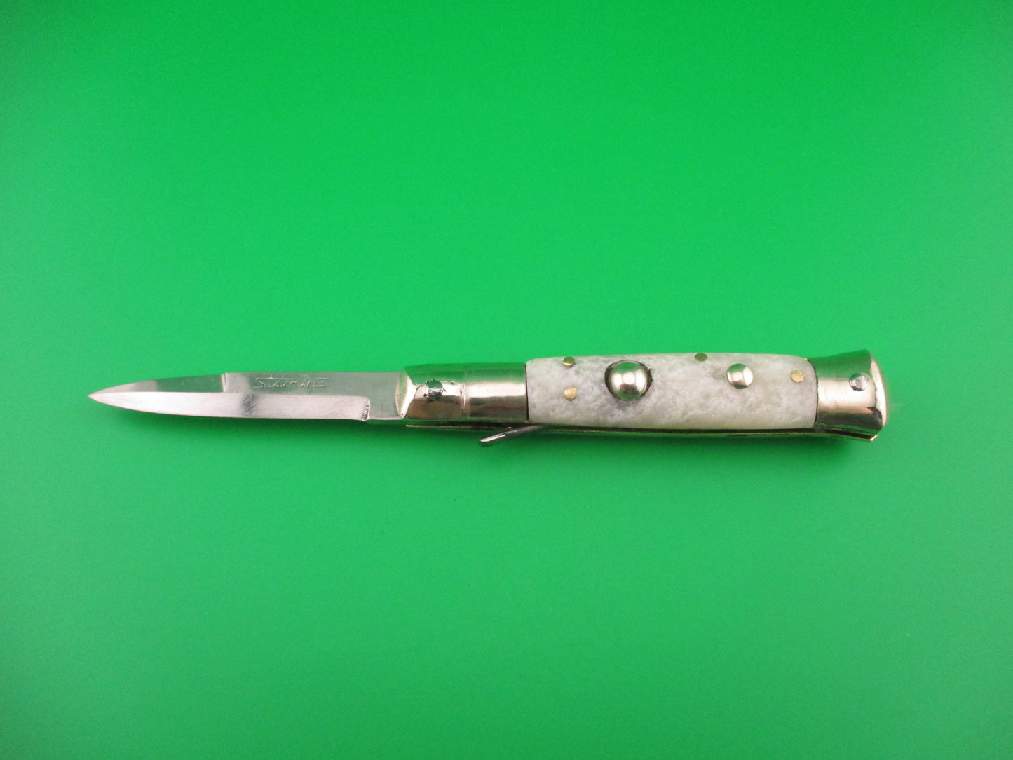 Stainless 15cm Japanese Rizzuto style Step bolster bayonet blade automatic knife