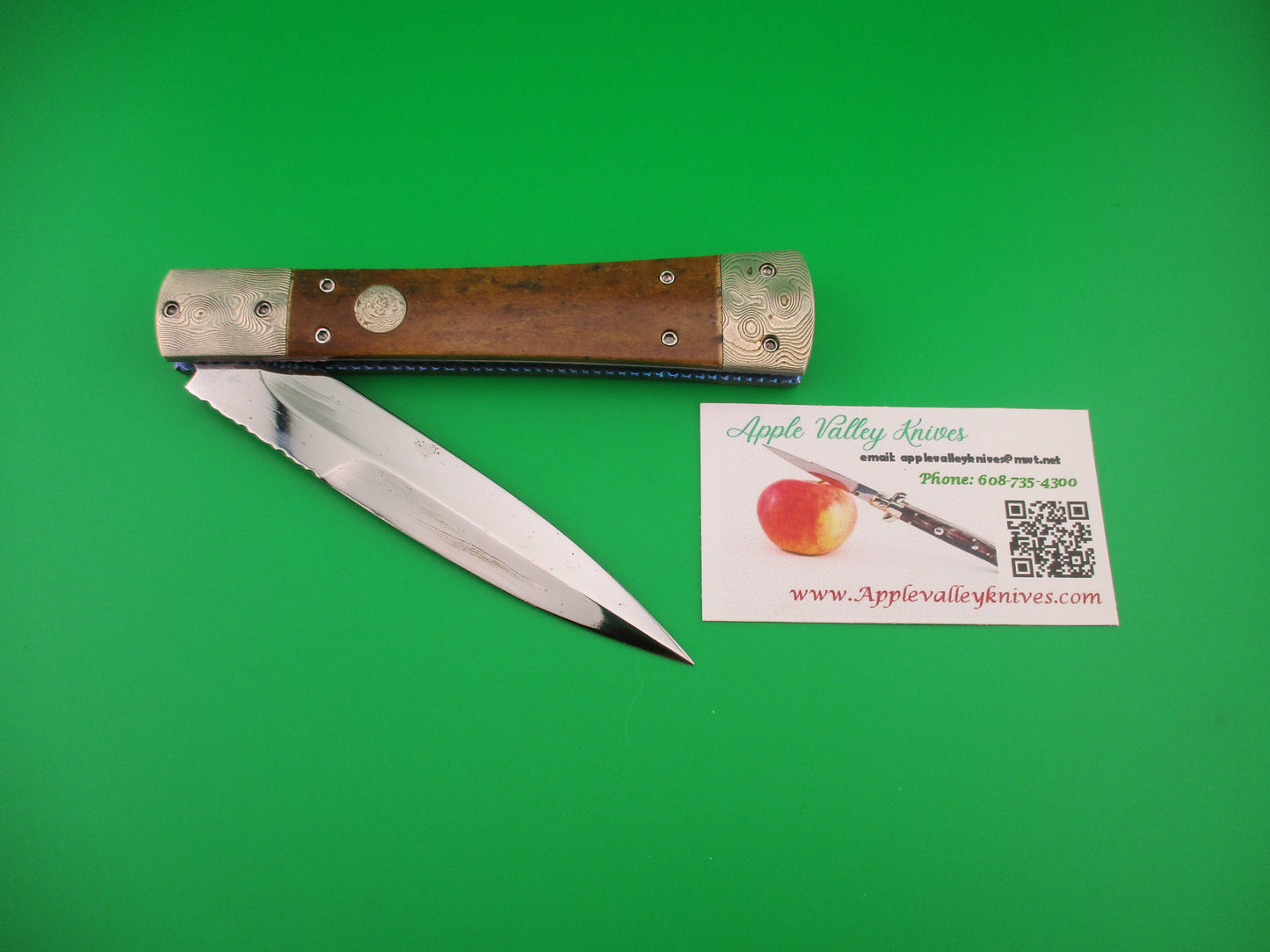 RAINY VALLOTTON 10" CUSTOM Mammoth & Titanium Bayonet blade automatic knife