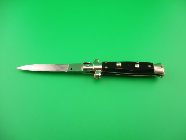 Sterile 16cm Italian Stiletto swivel bolster flat top plastic scales automatic knife