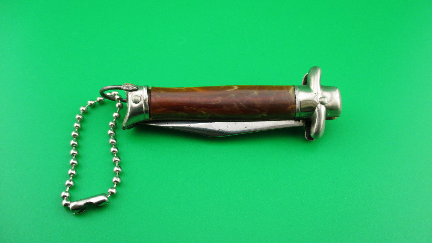 Colonial Snappy Vintage 1950s Rootbeer bowtie keychain switchblade knife