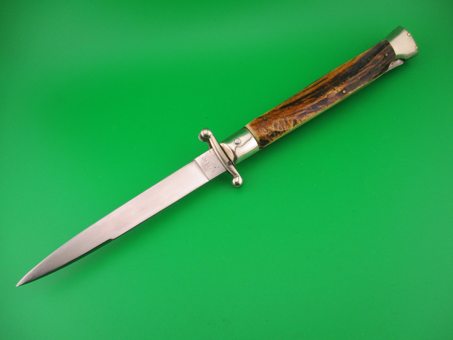 MADE IN ITALY INOXID 28cm Italian Stag Swing Guard 1960s vintage automatic knife