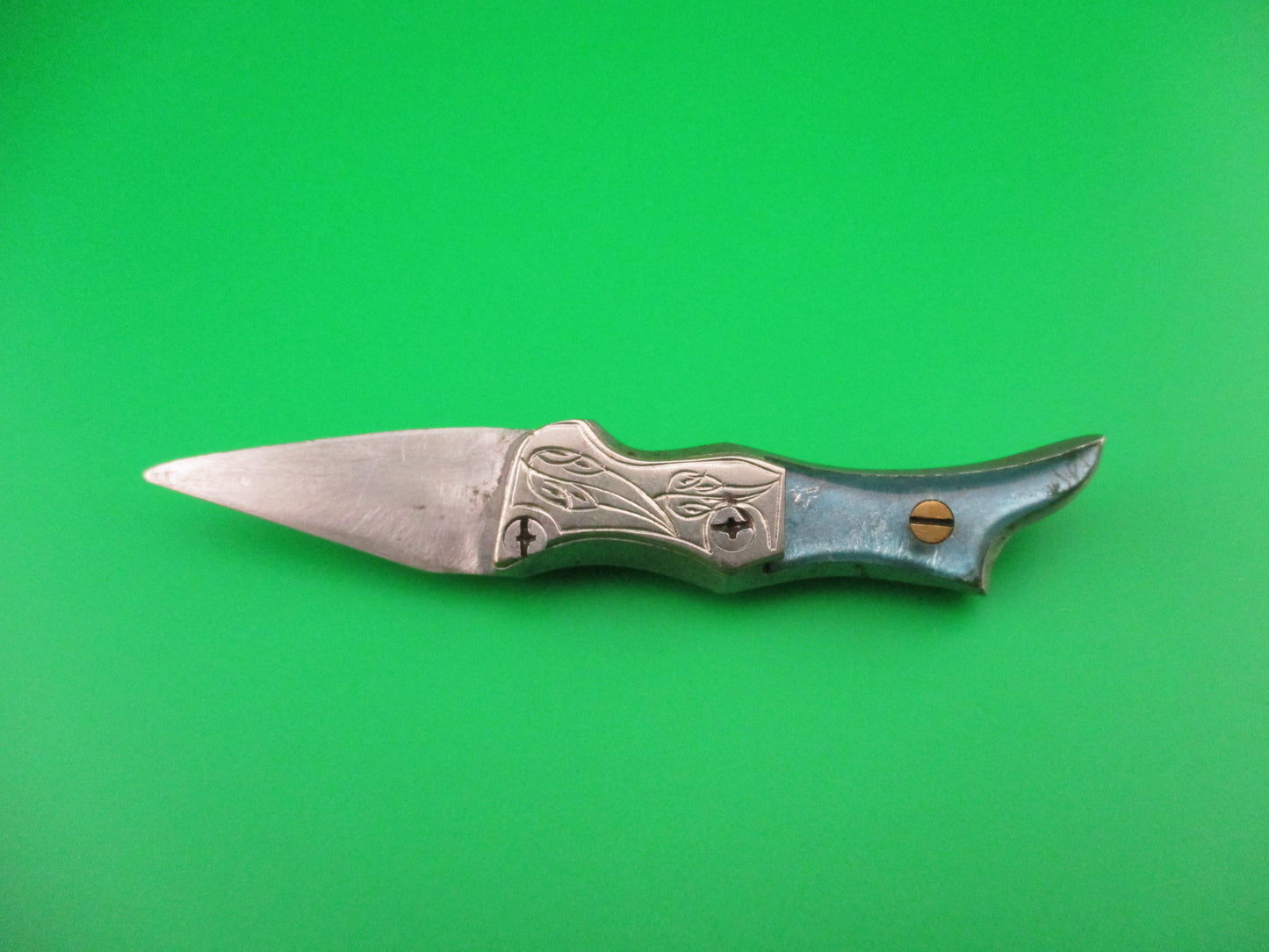 RPK 10cm MINI Russian Prison Knife vintage automatic blue leg knife