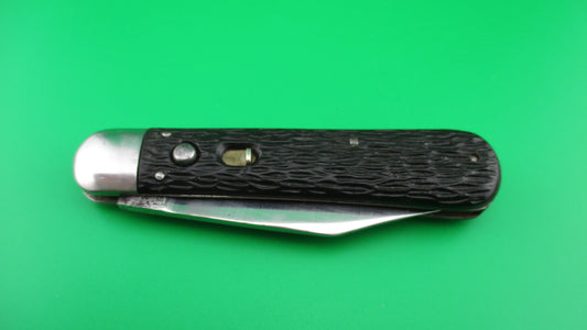Schrade Cut Co Scout 1554 3/4 STG Black jigged switchblade knife