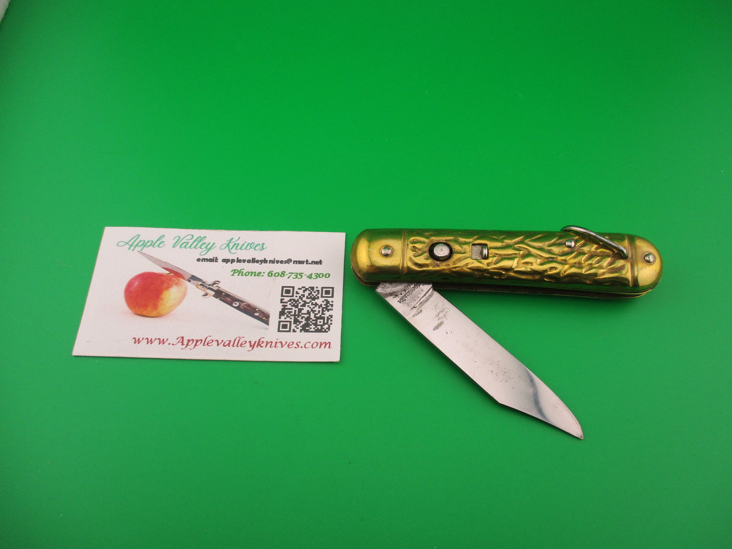 Edgemaster USA Fatjack Brass Vintage 1950s American automatic knife