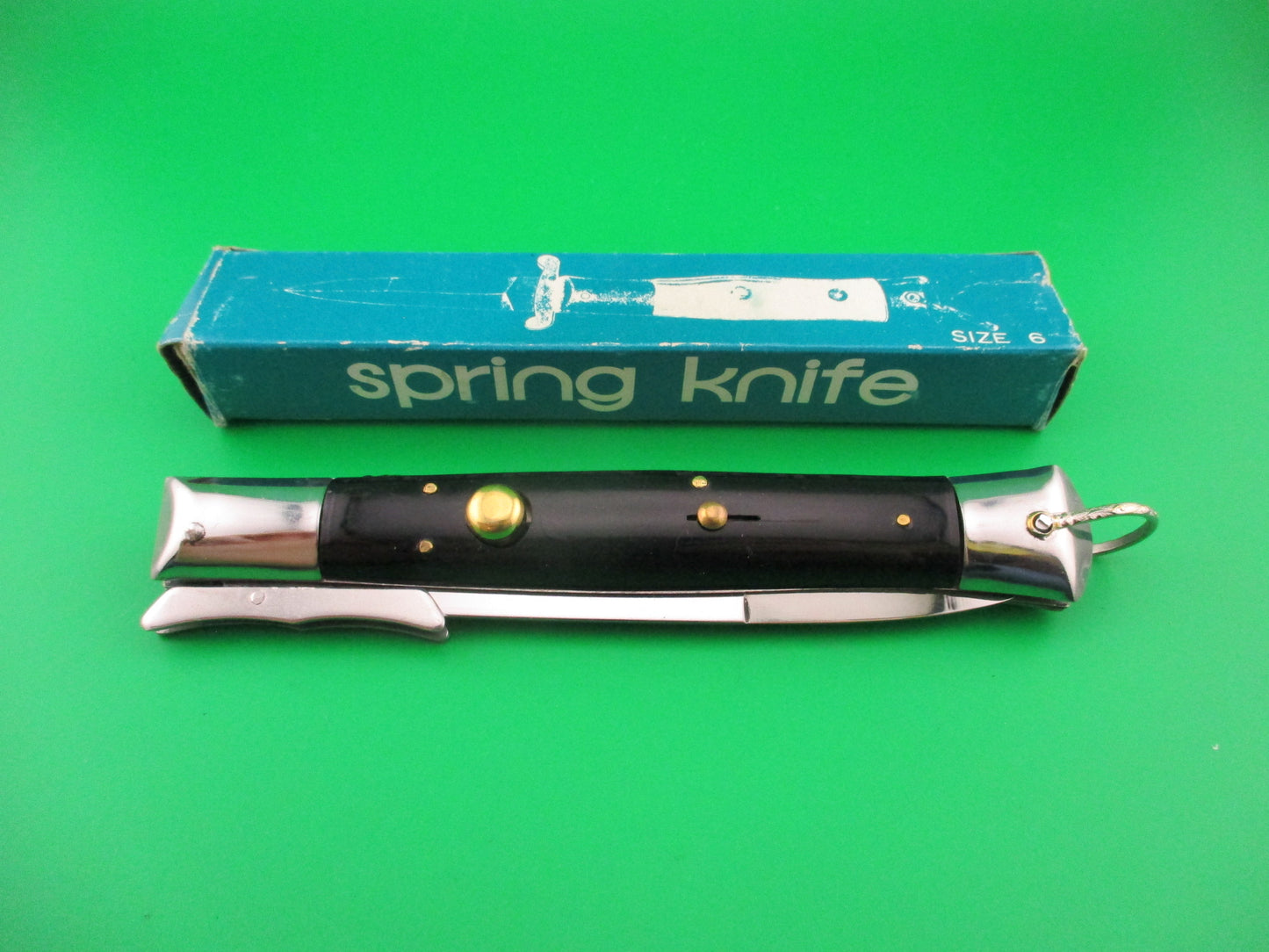 Stainless Steel 26cm Vintage SPRING KNIFE Swing guard NOS automatic knife