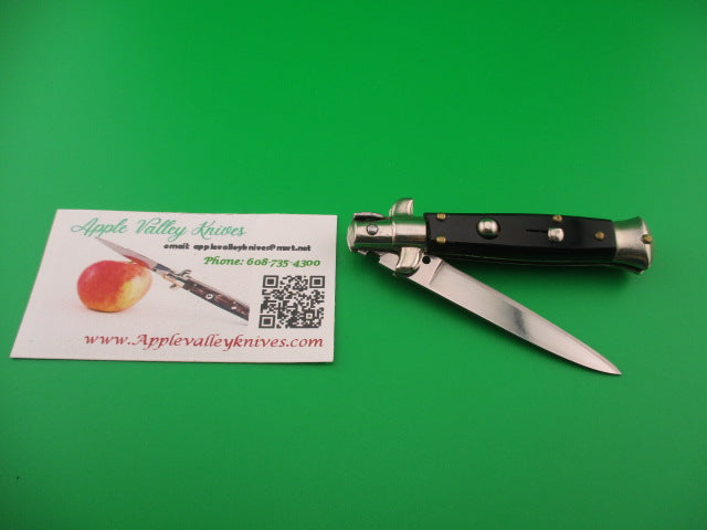 Sterile 16cm Italian Stiletto swivel bolster flat top plastic scales automatic knife