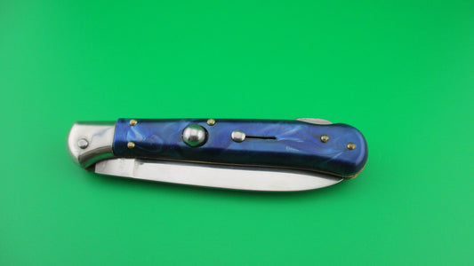 Rostfrei 20cm Italian Birds head Blue Pearlex lockback automatic knife