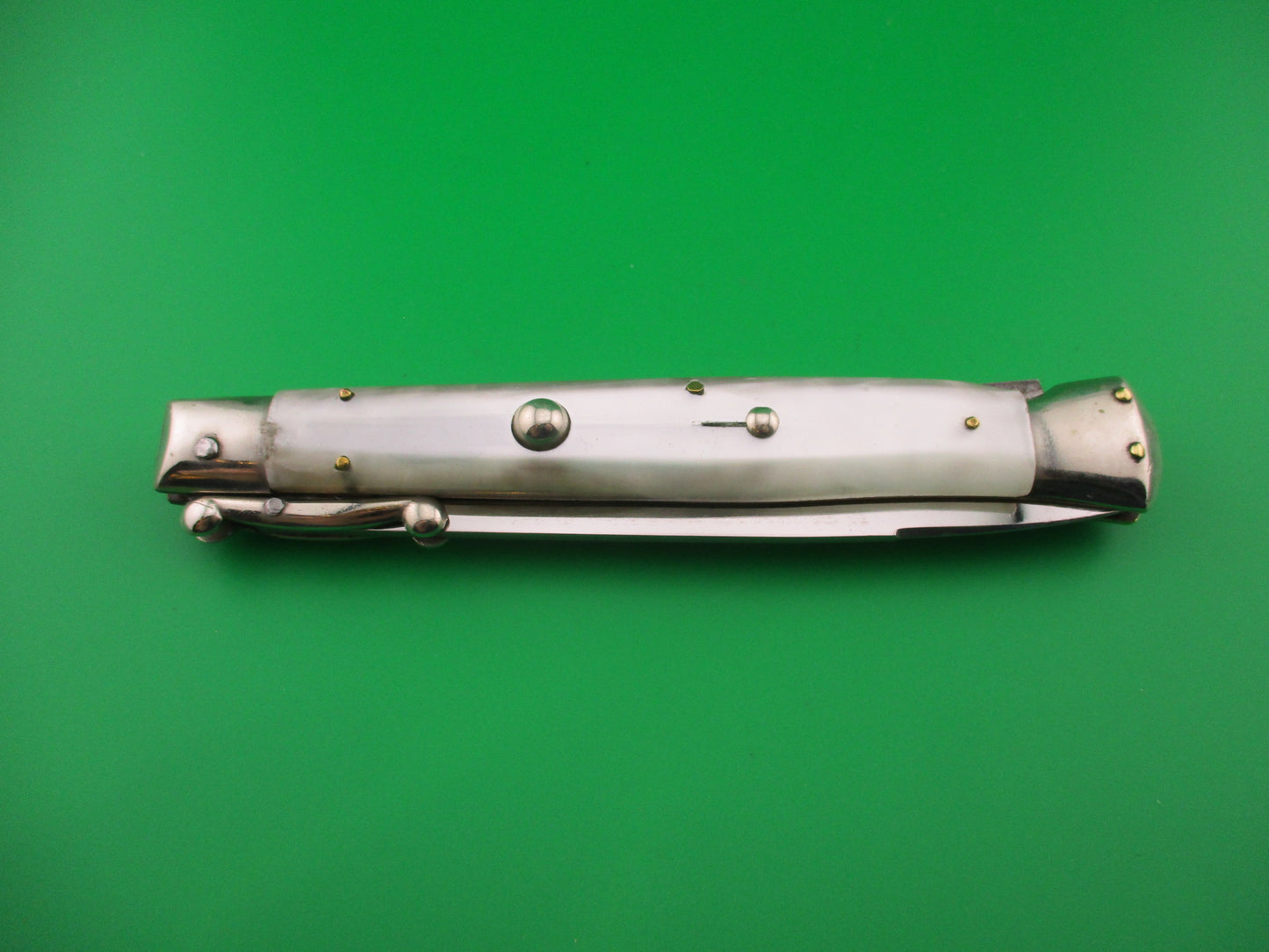 INOX 1 PATENT 28cm Italian Vintage Swing Guard lockback Pearlex automatic knife