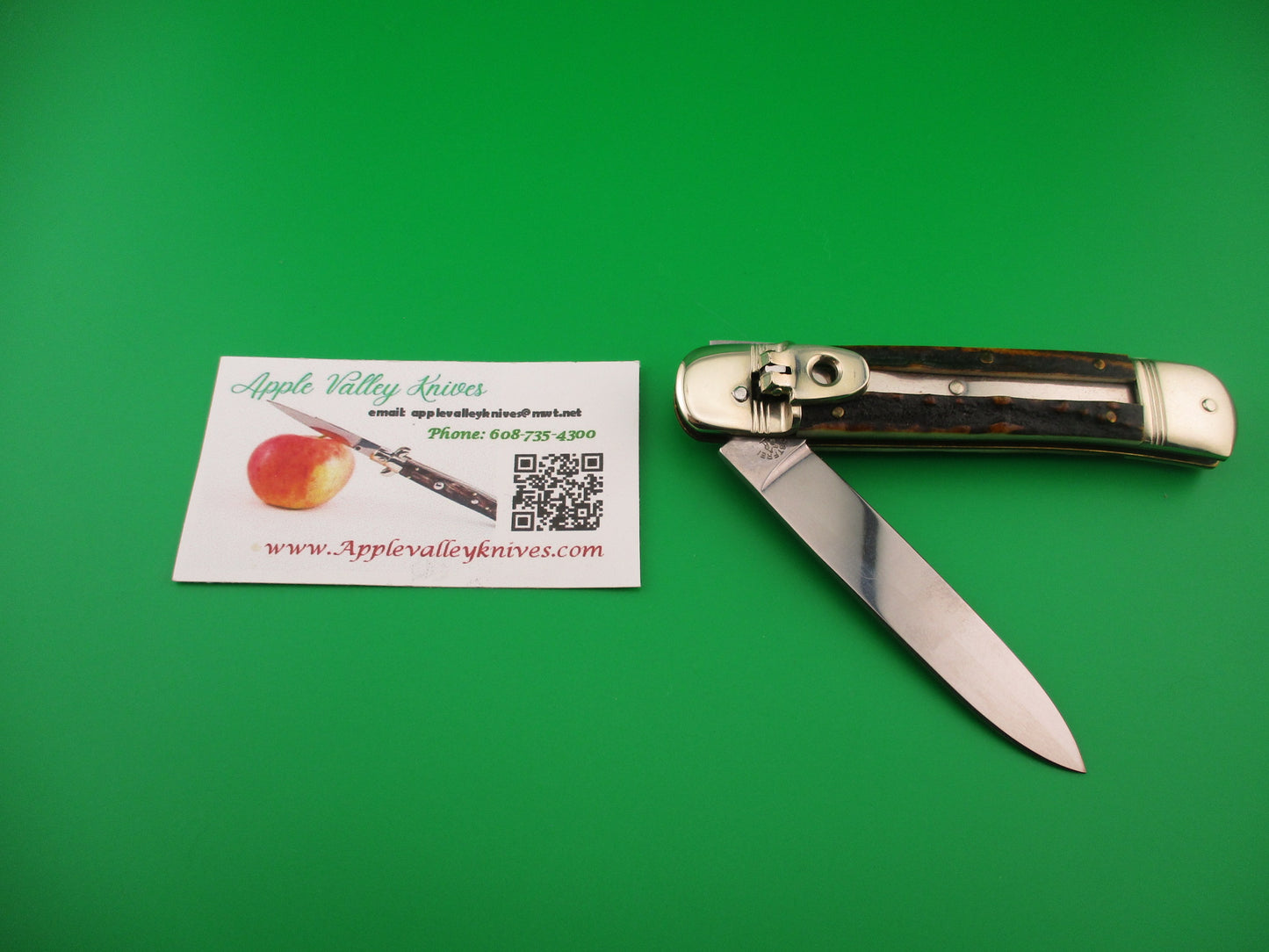 ROSTFREI Kissing Crane 11cm German Stag ROBERT KLAAS Lever automatic knife