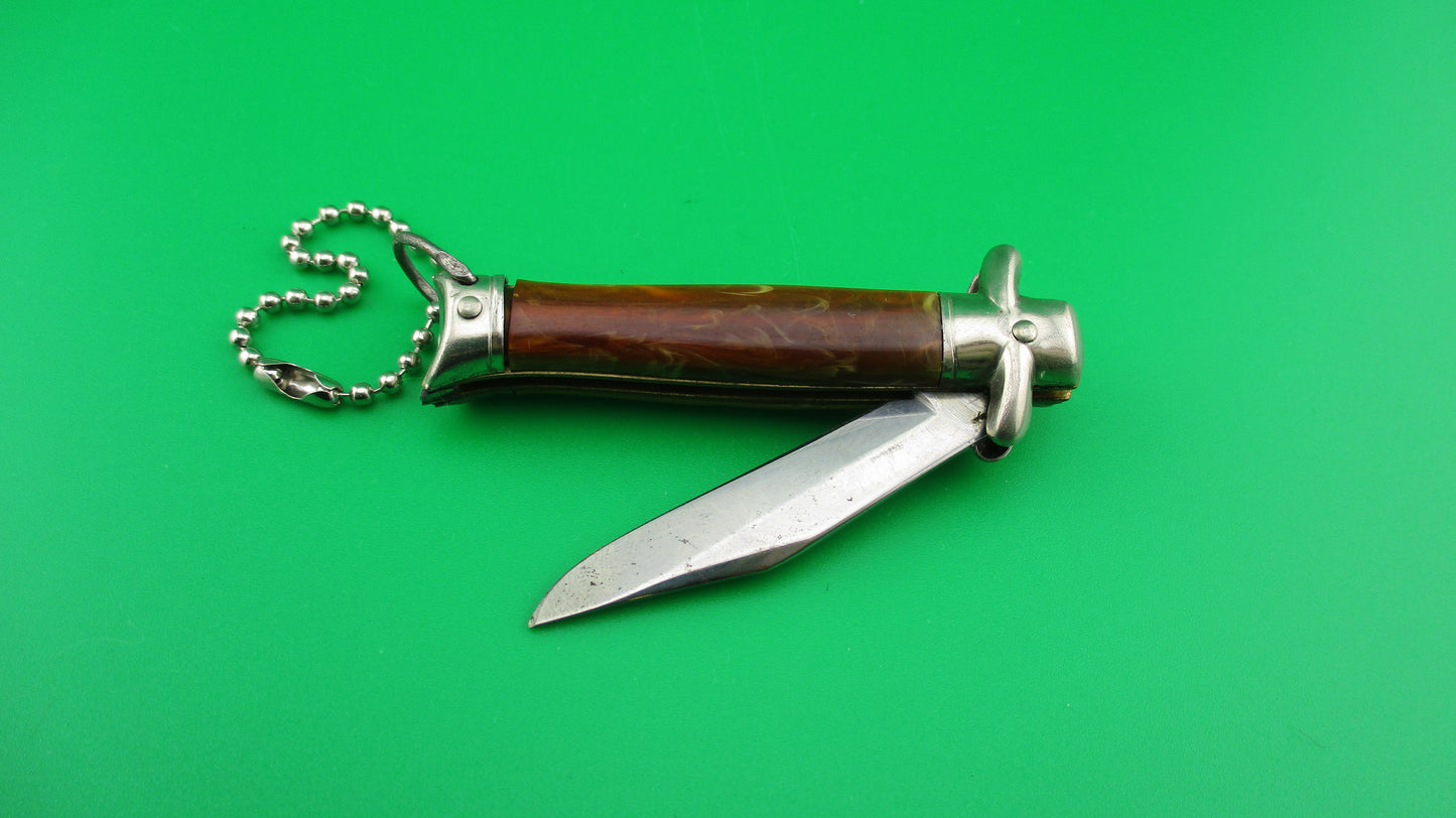 Colonial Snappy Vintage 1950s Rootbeer bowtie keychain switchblade knife