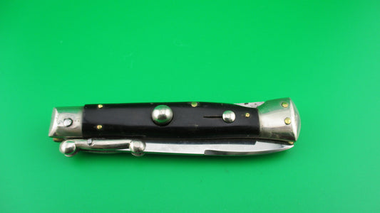 Inox PATENT 18cm Italian Swing Guard Dark Horn vintage switchblade knife