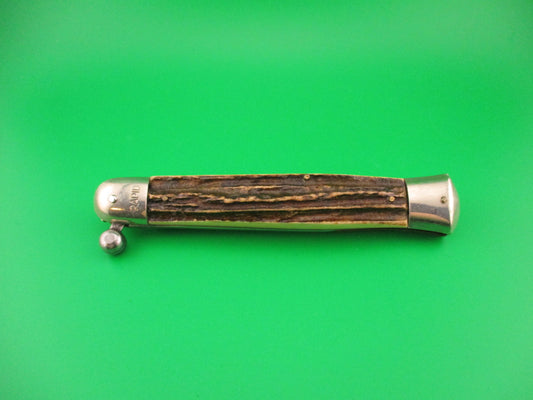 MILANO SZL ROSTFREI RAPID 25cm Italian Stag Knob Flip Open Vintage manual knife