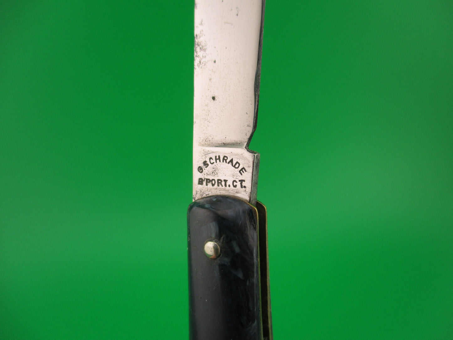 PRESTO Fishtail #6000 Blue swirl celluloid vintage switchblade knife