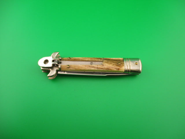 Leverletto by Bill DeShivs AKC Italy 20cm Italian Stag lever guards automatic knife