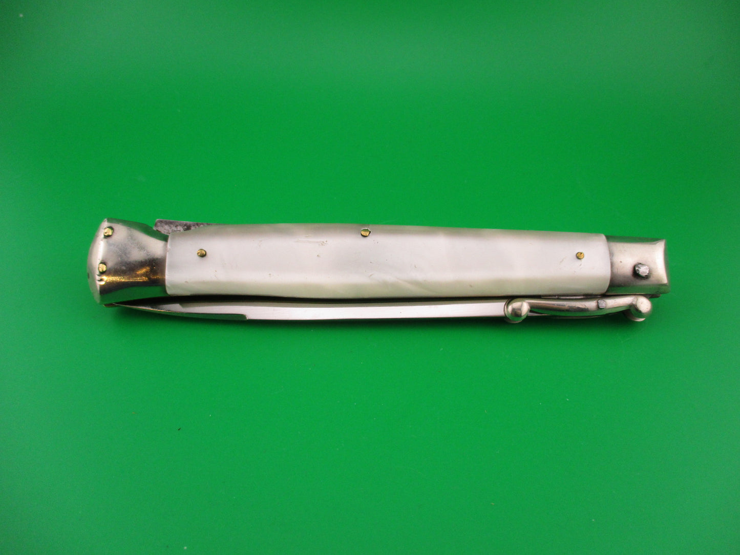 INOX 1 PATENT 28cm Italian Vintage Swing Guard lockback Pearlex automatic knife