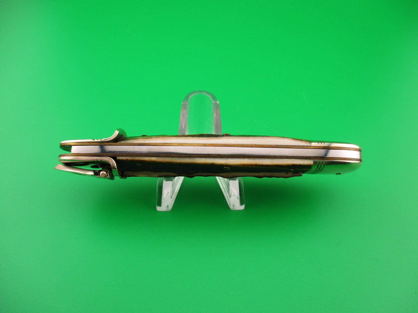 ROSTFREI Kissing Crane 11cm German Stag ROBERT KLAAS Lever automatic knife