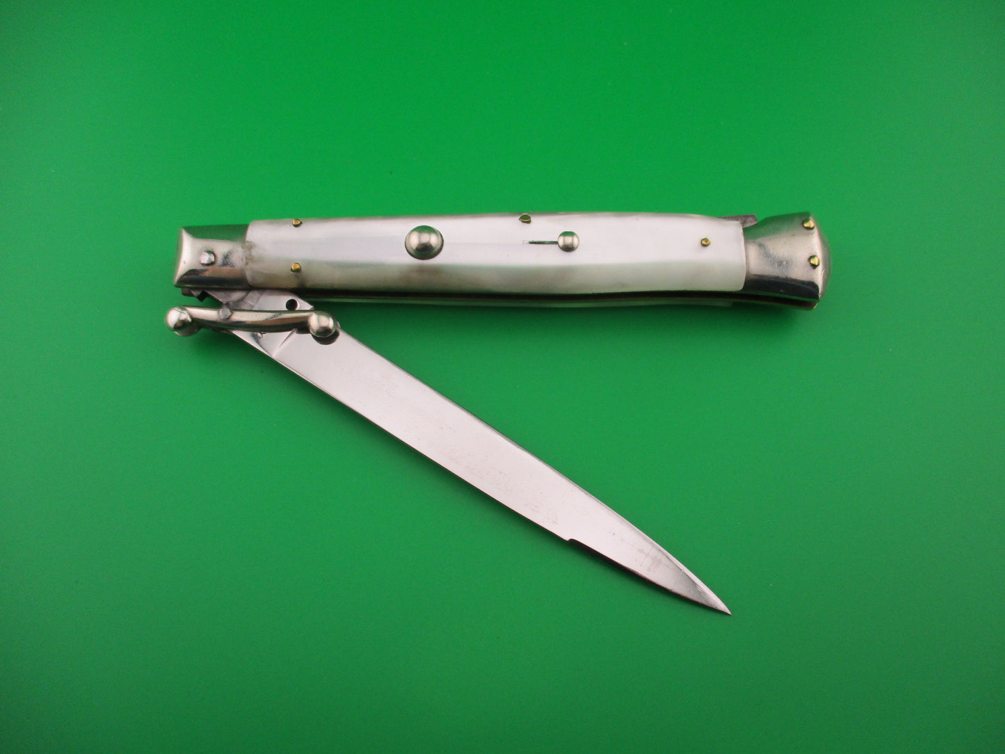 INOX 1 PATENT 28cm Italian Vintage Swing Guard lockback Pearlex automatic knife