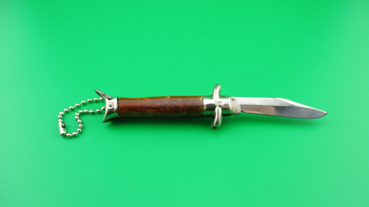 Colonial Snappy Vintage 1950s Rootbeer bowtie keychain switchblade knife