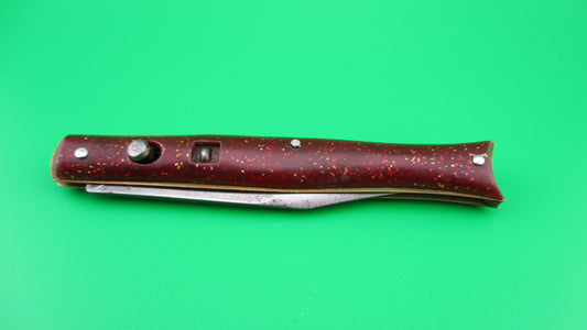 Edgemaster Fishtail Red Sparkle switchblade vintage 1950s